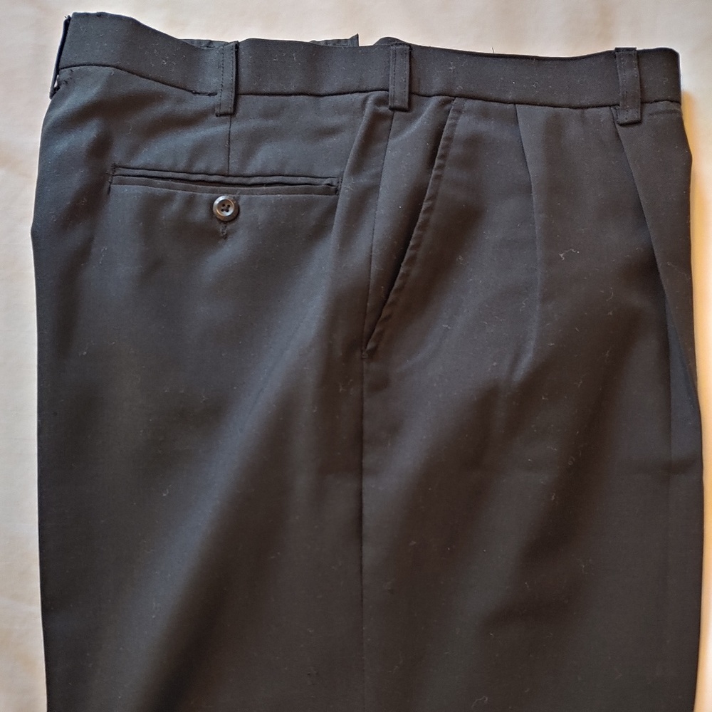 Full Cut Pleated Wool Blend Dress Slacks